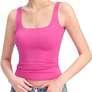 PUMIEY women’s square neck pink tank top